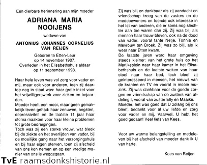 Adriana Maria Nooijens- Antonius Johannes Cornelius van Reijen