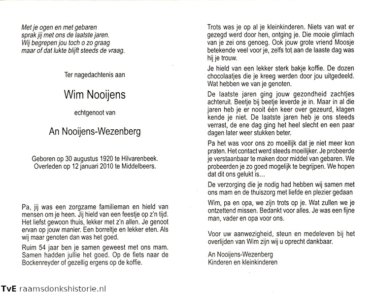 Wim Nooijens An Wezenberg