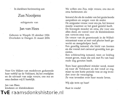 Zus Nooijens- Jan van Hees