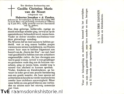 Cecilia Christina Maria van de Noort- Hubertus Josephus van der Zanden