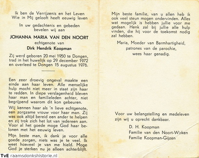 Johanna Maria van den Noort Dirk Hendrik Koopman