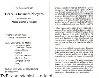 Cornelis Johannes Nooyens- Maria Theresia Rekkers