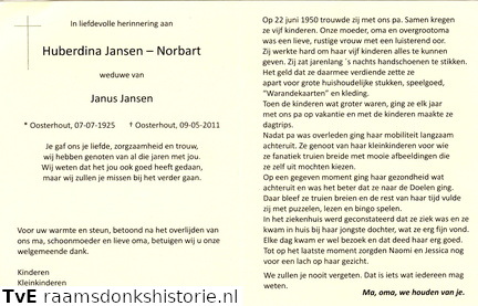 Huberdina Norbart- Janus Jansen