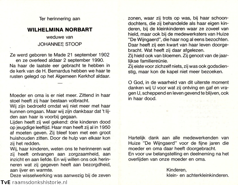 Wilhelmina Norbart- Johannes Stoop
