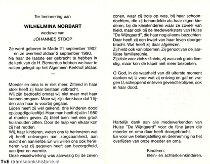 Wilhelmina Norbart- Johannes Stoop