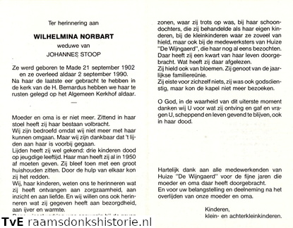Wilhelmina Norbart Johannes Stoop