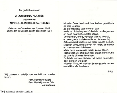 Wouterina Nuijten Arnoldus Jacobus Kastelijns