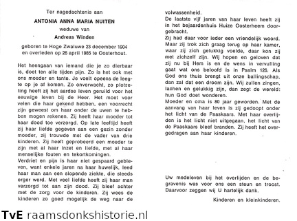 Antonia Anna Maria Nuiten Andreas Winden