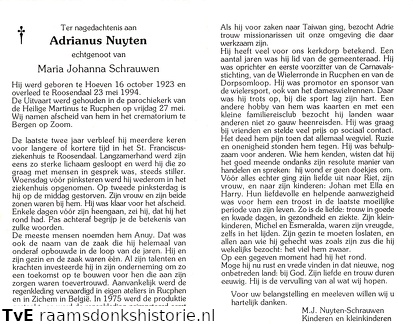 Adrianus Nuyten- Maria Johanna Schrauwen