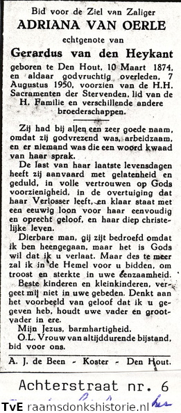 Adriana van Oerle Gerardus van den Heykant