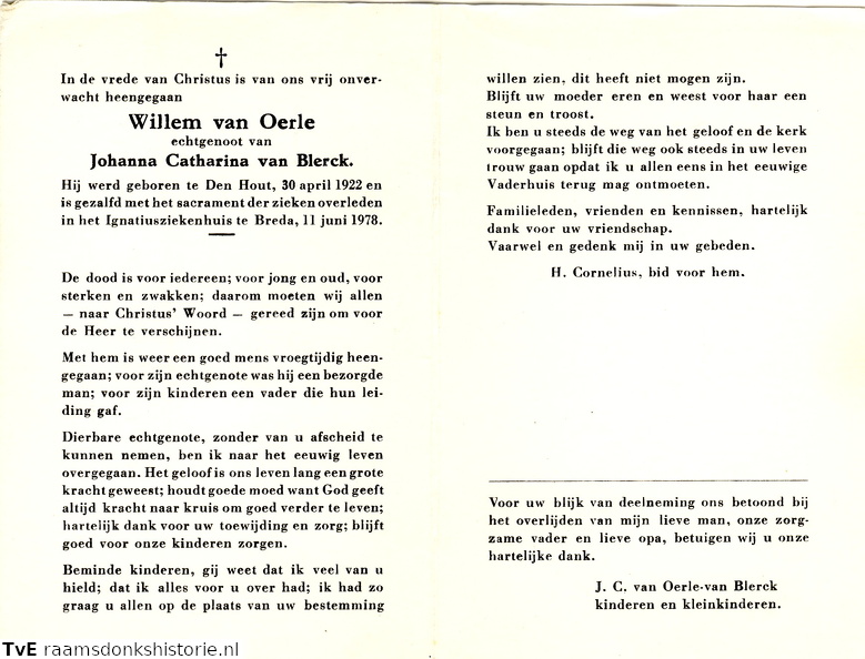 Willem van Oerle- Johanna Catharina van Blerck