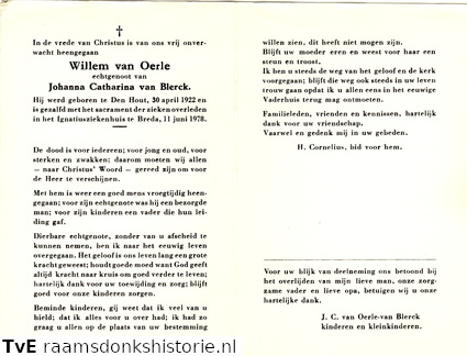 Willem van Oerle Johanna Catharina van Blerck