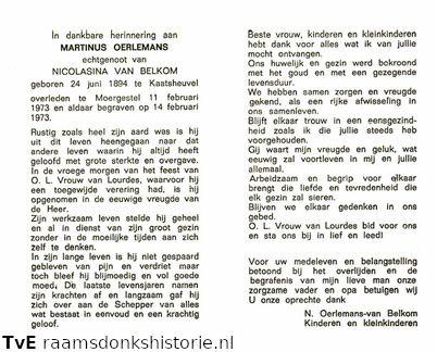 Martinus Oerlemans Nicolasina van Belkom