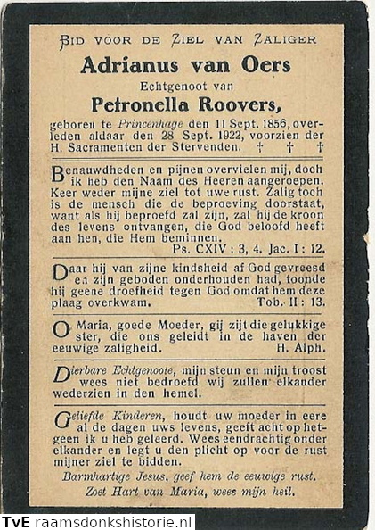 Adrianus van Oers- Petronella Roovers