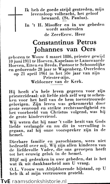 Contantinus Petrus Johannes van Oers- priester