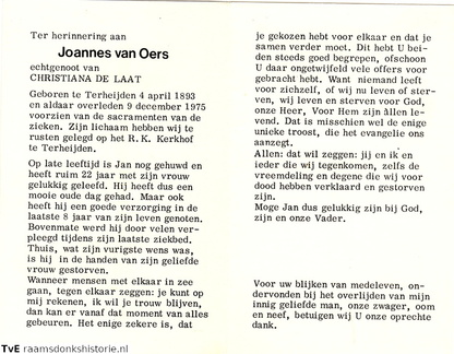Joannes van Oers Christiana de Laat
