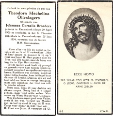 Theodora Mechelina Olieslagers Johannes Cornelis Broeders