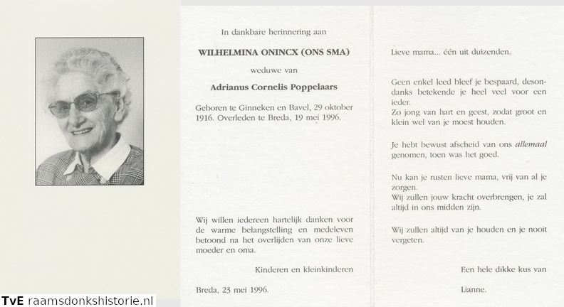 Wilhelmina Onincx Adrianus Cornelis Poppelaars
