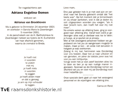 Adriana Engelina Oomen Adrianus van Broekhoven