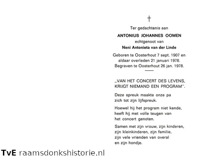 Antonius Johannes Oomen- Neni Antonieta van der Linde