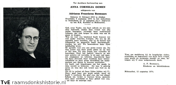 Oomen Anna Cornelia - Adrianus Franciscus Boemaars