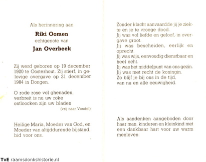 Riki Oomen- Jan Overbeek