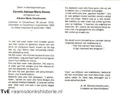Cornelis Adriaan Maria Oomes Adriana Maria Verschuuren