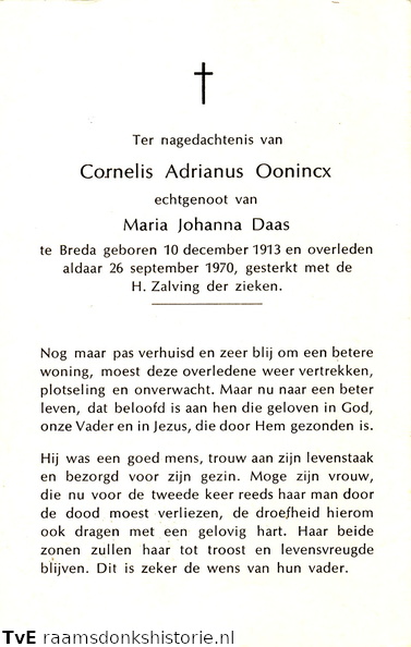Cornelis Adrianus Oonincx- Maria Johanna Daas