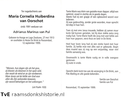 Maria Cornelia Huiberdina van Oorschot- Adrianus Marinus van Pul