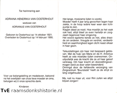 Adriana Hendrika van Oosterhout Adrianus van Oosterhout
