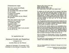 Adrianus Cornelis van Oosterhout- Cornelia Maria van den Elshout