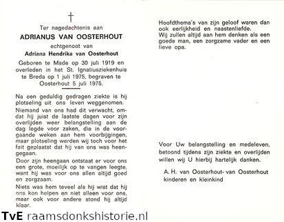 Adrianus van Oosterhout Adriana Hendrika van Oosterhout