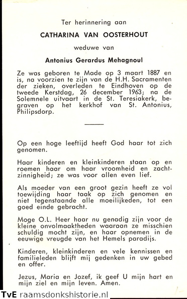 Catharina van Oosterhout- Antonius Gerardus Mehagoul