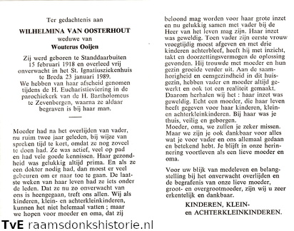 Wilhelmina van Oosterhout Wouterus Ooijen