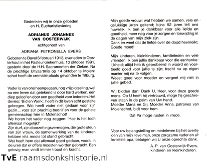 Adrianus Johannes van Oosterwijk- Adriana Petronella Evers