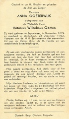 Anna Oosterwijk- Antonius Wilhelmus Oomen