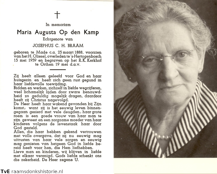 Maria Augusta Op den Kamp- Josephus C.H. B raam