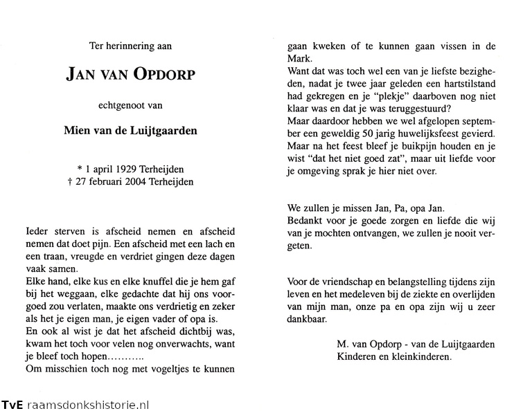 Jan van Opdorp- Mien van de Luijtgaarden