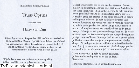 Truus Oprins- Harry van Dun