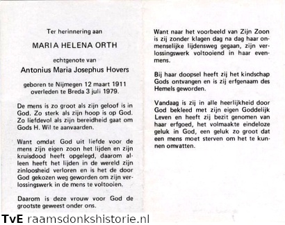 Maria Helena Orth Antonius Maria Josephus Hovers