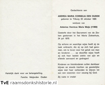 Andrea Maria Cornelia den Ouden - Antonius Henricus Maria Meijs