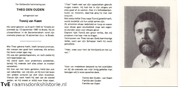 Theo den Ouden- Tonnij van Kaam