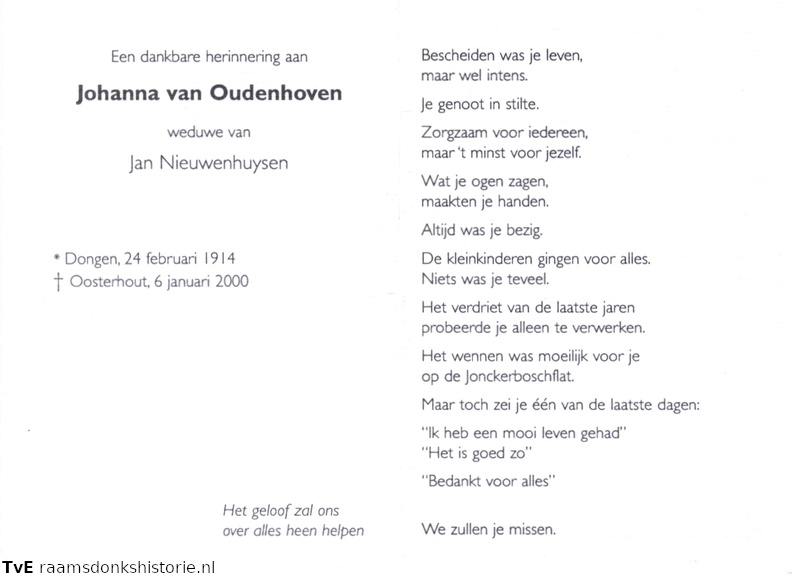 Johanna van Oudenhoven- Jan Nieuwenhuysen