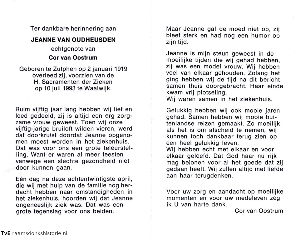 Jeanne van Oudheusden- Cor van Oostrum