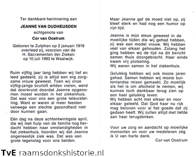 Jeanne van Oudheusden Cor van Oostrum