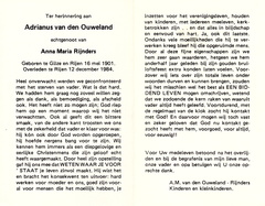Adrianus van den Ouweland- Anna Maria Rijnders