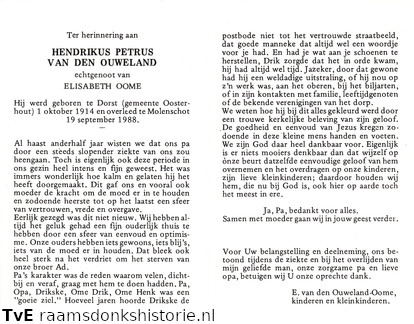 Hendrikus Petrus van den Ouweland Elisabeth Oome