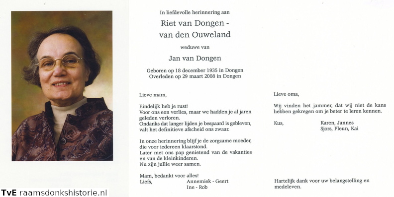 Riet van den Ouweland Jan van Dongen