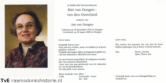 Riet van den Ouweland Jan van Dongen
