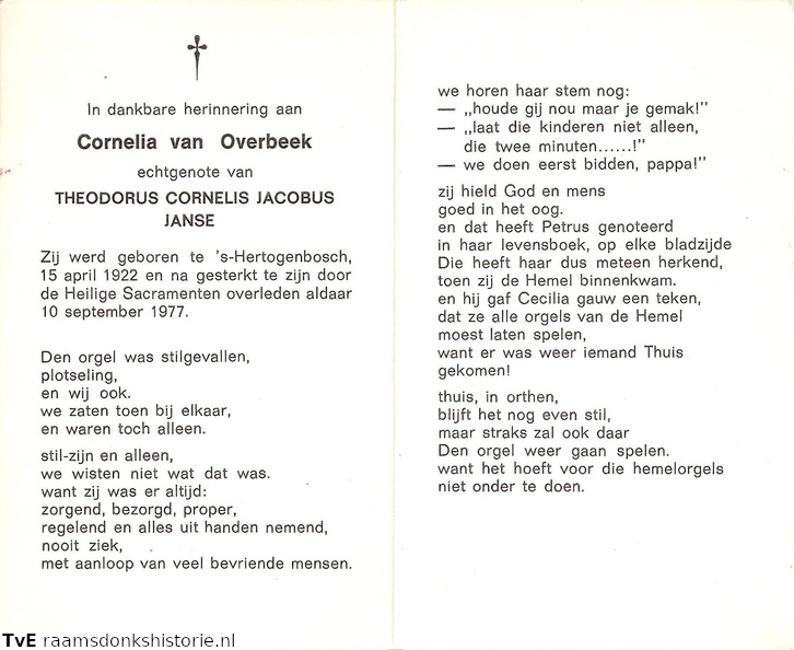 Cornelia van Overbeek Theodorus Cornelis Jacobus Janse